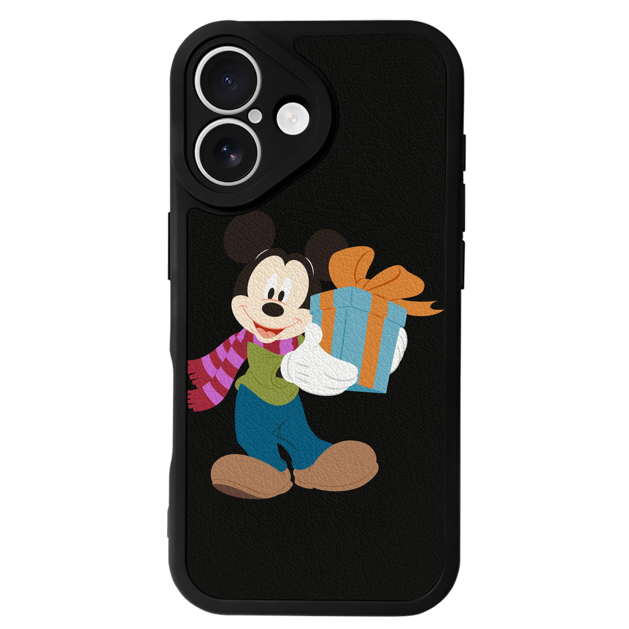 （画像用） ミッキーマウス Mickey Mouse 【iPhone 16シリーズ対応】シリコンスマホケース（レザー調） 材質：シリコン